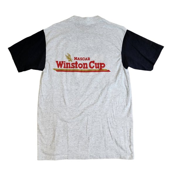 DS VINTAGE GEOFF BODINE L T-SHIRT NASCAR WINSTON CUP CHECKED GRAPHIC 1990 90'S - Picture 6 of 6